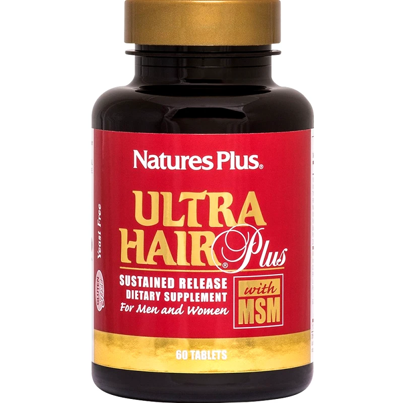 Natures Plus Natures Plus Ultra Hair Plus Συμπλήρωμα Διατροφής Βιταμινών, Μετάλλων & Ιχνοστοιχείων για Ενδυνάμωση της Τρίχας & του Τριχοθήλακα Κατά της Τριχόπτωσης 60tabs