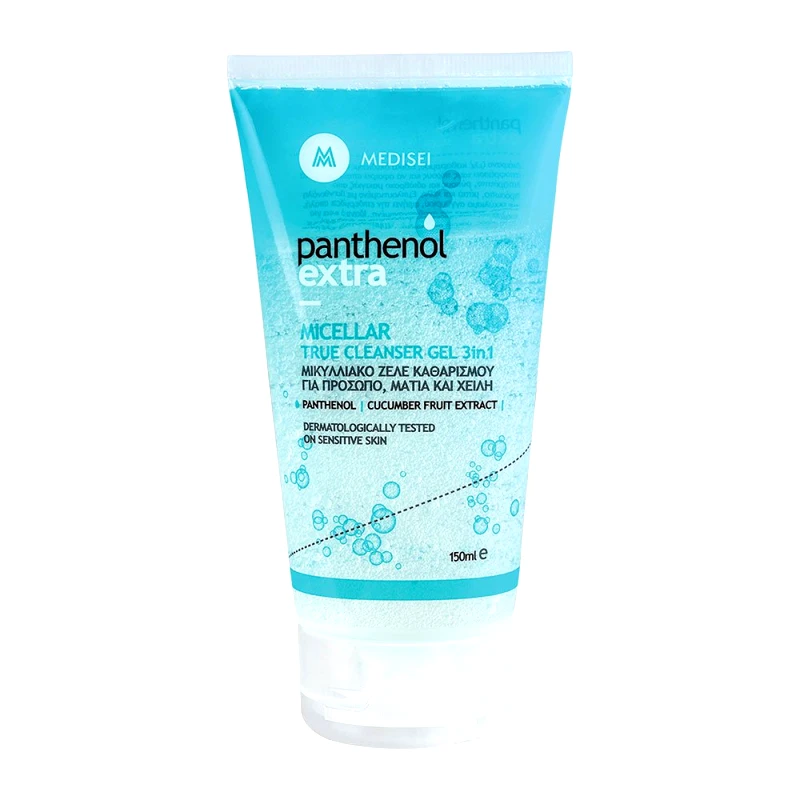 Medisei Medisei Panthenol Extra Micellar True Cleanser Gel 3 in 1 Μικυλλιακό Ζελέ Καθαρισμού για Πρόσωπο, Μάτια & Χείλη 150ml