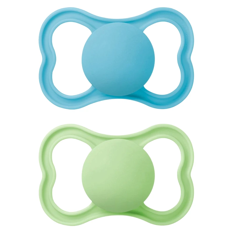 Mam Mam Supreme Silicone Soother 6-16m Κωδ 245SBc Ορθοδοντική Πιπίλα Σιλικόνης με Θήκη Μεταφοράς 2 Τεμάχια - Μπλε / Πράσινο