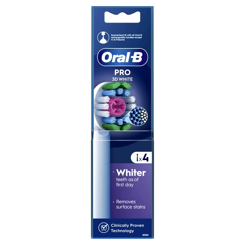 Oral-B Oral-B Pro 3D White Electric Toothbrush Heads Ανταλλακτικές Κεφαλές Ηλεκτρικής Οδοντόβουρτσας 4 Τεμάχια