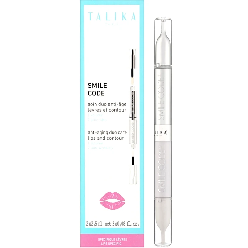 Talika Talika Smile Code Anti-Aging Duo Care Lips & Contour Διπλή Φροντίδα Χειλιών για Διόρθωση του Περιγράμματος, Όγκο & Λείανση Ρυτίδων 1 Τεμάχιο