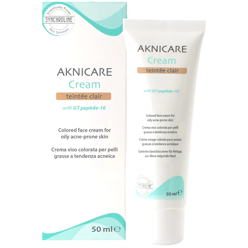 Synchroline Synchroline Aknicare Teintée Face Cream for Oily Acne-Prone Skin Ματ Ενυδατική Κρέμα Προσώπου με Χρώμα & Αντιμικροβιακή Δράση για Λιπαρό Δέρμα με Τάση Ακμής 50ml - Clair