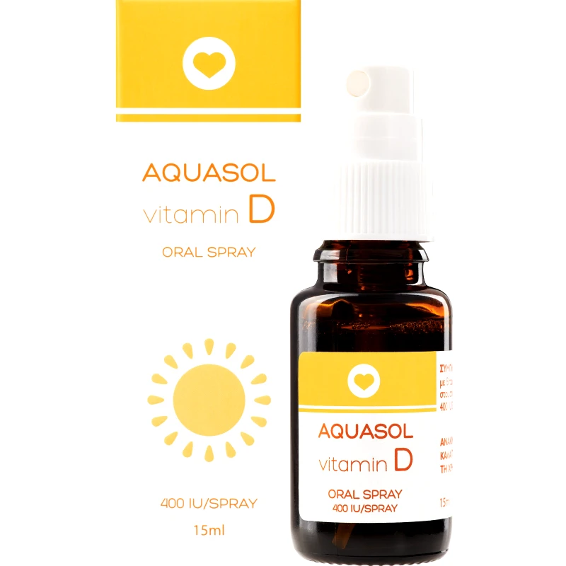 Galenica Galenica Aquasol Vitamin D 400IU Oral Spray Συμπλήρωμα Διατροφής με Βιταμίνη D3 σε Μορφή Spray για την Καλή Υγεία των Οστών, Δοντιών & Ανοσοποιητικού με Γεύση Φράουλα 15ml