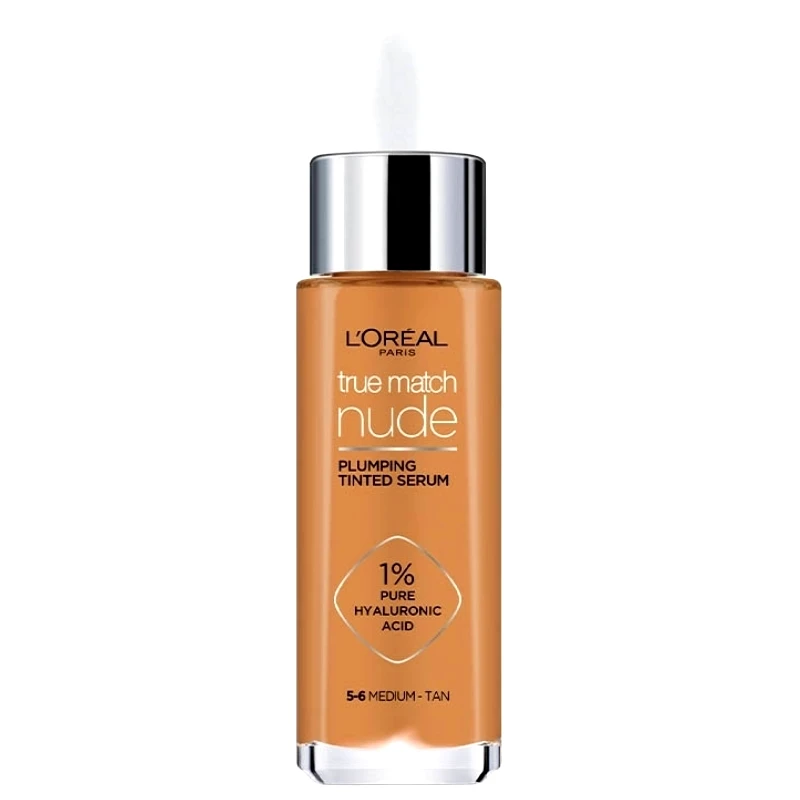 Loreal Paris L'Oreal Paris True Match Nude Plumping Tinted Serum Υγρό Make up - Ορός Προσώπου που Καλύπτει τις Ατέλειες & Περιποιείται την Επιδερμίδα 30ml - 5/6 Medium-Tan