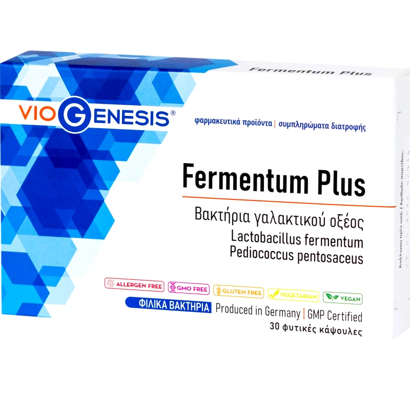 Viogenesis Viogenesis Fermentum Plus Συμπλήρωμα Διατροφής με Προβιοτικά Βακτήρια Γαλακτικού Οξέος για την Ομαλή Εντερική Λειτουργία, Ηπατική Αποκατάσταση & Γερό Ανοσοποιητικό 30caps