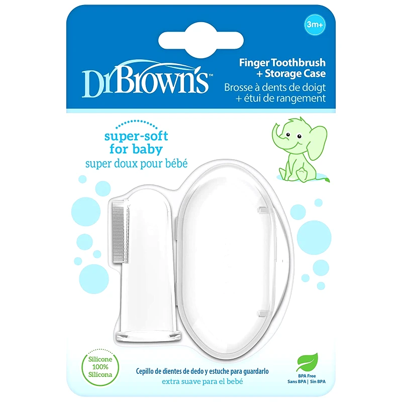 Dr.Brown Dr. Brown's Finger Toothbrush 3m+ Βρεφική Δαχτυλική Οδοντόβουρτσα Σιλικόνης 1 Τεμάχιο