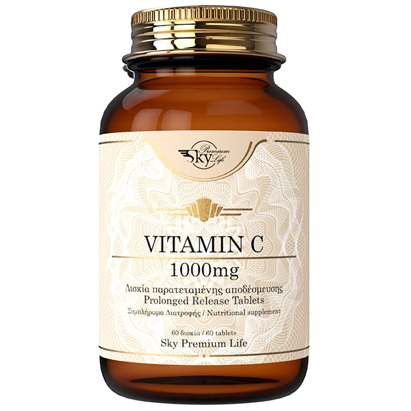 Sky Premium Life Sky Premium Life Vitamin C 1000mg Συμπλήρωμα Διατροφής Βιταμίνης C Παρατεταμένης Αποδέσμευσης 60tabs