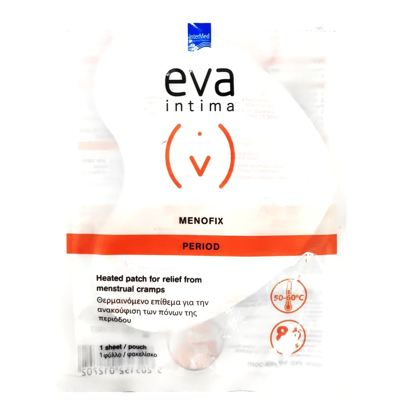Eva Eva Intima Menofix Θερμαινόμενο Επίθεμα για την Ανακούφιση των Πόνων της Περιόδου 1 Τεμάχιο