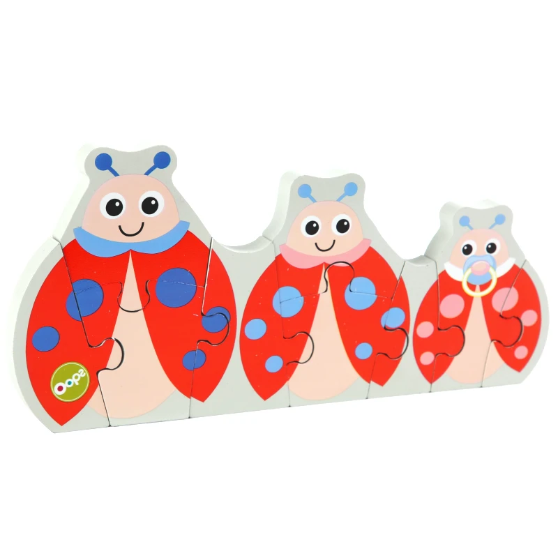 Oops Oops Dual-Step Wooden Puzzle Ξύλινο Παιδικό Παιχνίδι Παζλ 1 Τεμάχιο - Ladybug