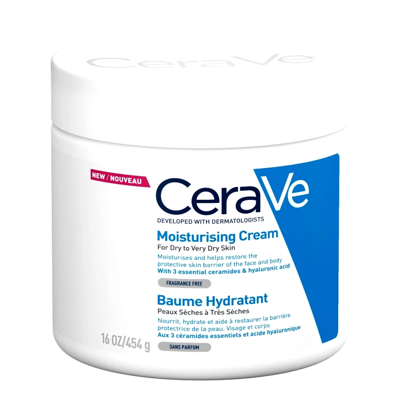 Cerave CeraVe Moisturising Face & Body Cream for Dry to Very Dry Skin Ενυδατική Κρέμα Προσώπου, Σώματος για Ξηρή & Πολύ Ξηρή Επιδερμίδα 454g