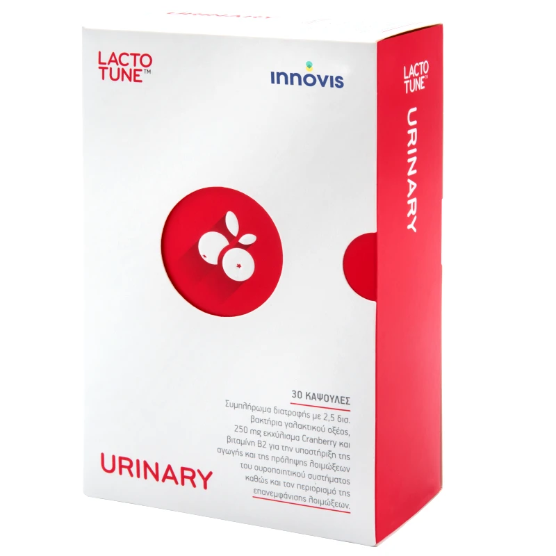 Lactotune Lactotune Urinary Συμπλήρωμα Διατροφής που Προλαμβάνει, Περιορίζει τον Κίνδυνο Επανάληψης των Λοιμώξεων του Ουροποιητικού 30caps
