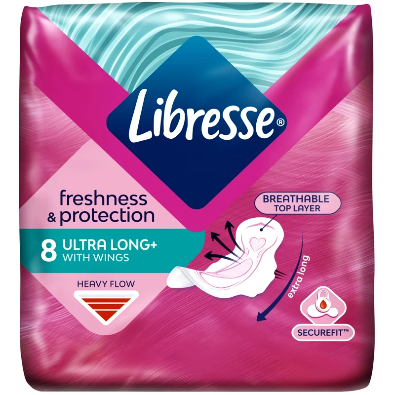 Libresse Libresse Ultra Long Plus Σερβιέτες με Φτερά 8 Τεμάχια
