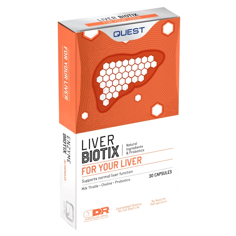 Quest Quest Liver Biotix Συμπλήρωμα Διατροφής με Εκχύλισμα Γαϊδουράγκαθου και Προβιοτικά για την Καλή Λειτουργία του Συκωτιού 30caps