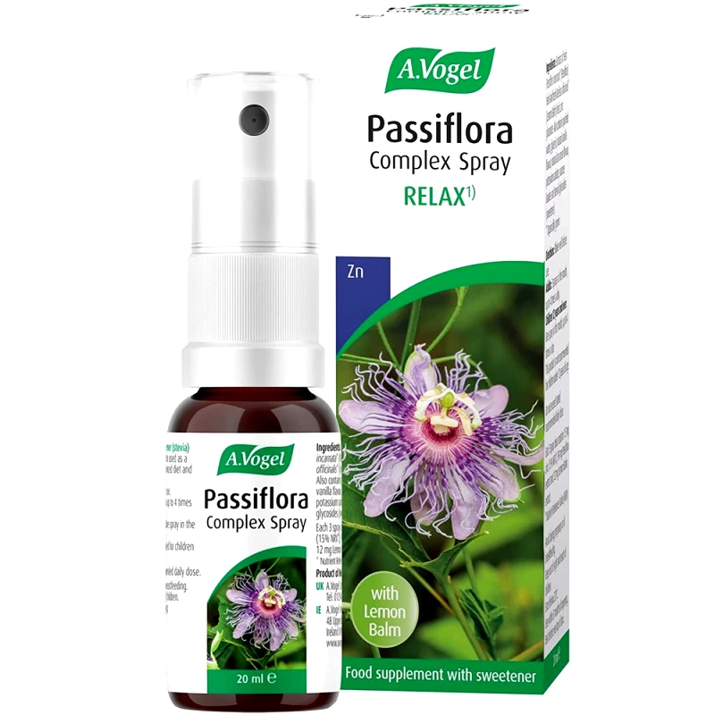 A.VOGEL A.Vogel Passiflora Complex Spray Relax 20ml Συμπλήρωμα Διατροφής από Συνδυασμό Βοτάνων με Βάση την Πασιφλόρα για την Ενίσχυση του Αισθήματος Ηρεμίας σε Μορφή Spray 20ml