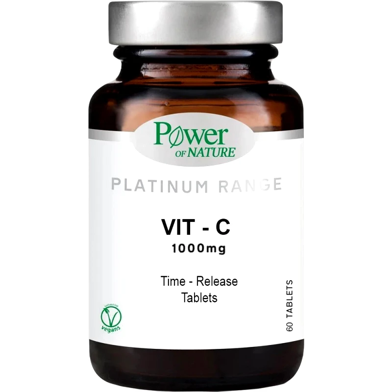 Power Health Power Health Platinum Range Vit-C 1000mg Συμπλήρωμα Διατροφής με Βιταμίνη C Βραδείας Αποδέσμευσης για ένα Υγιές Ανοσοποιητικό Σύστημα 60tabs