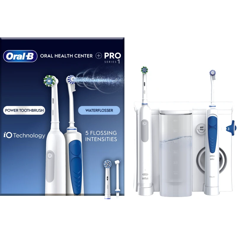 Oral-B Oral-B Oral Health Center Advanced Irrigator + Pro Series 1 Σύστημα Συσκευής Καταιονισμού & Ηλεκτρικής Οδοντόβουρτσας για Υψηλού Επιπέδου Καθαρισμό των Δοντιών & Πλήρης Στοματική Φροντίδα 1 Τεμάχιο