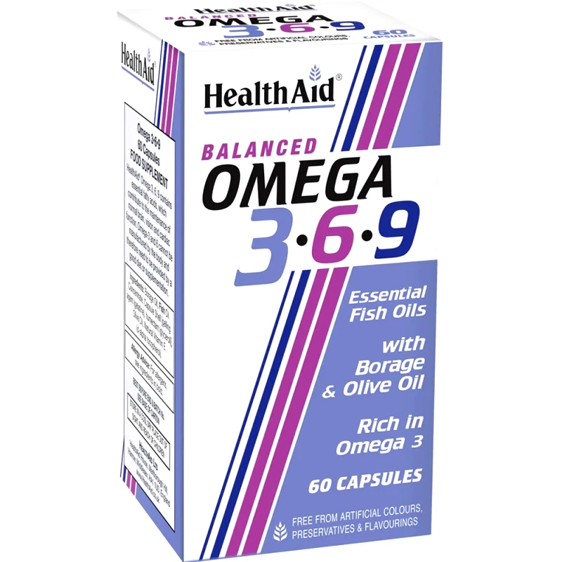 Health Aid Omega 3-6-9 Συμπλήρωμα Διατροφής Συμπλέγματος Ωμέγα Λιπαρών Οξέων για την Ομαλή Λειτουργία της Καρδιάς του Εγκεφάλου & της Όρασης 60caps φωτογραφία