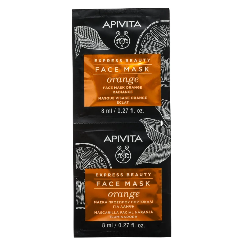 Apivita Apivita Express Beauty Orange Radiance Face Mask Μάσκα Προσώπου με Πορτοκάλι για Λάμψη της Επιδερμίδας 2x8ml
