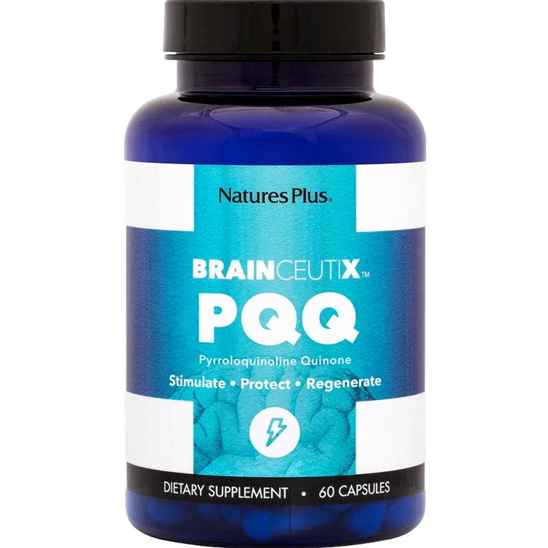 Natures Plus Natures Plus Brainceutix PQQ Συμπλήρωμα Διατροφής Ενζύμου PQQ που Συμβάλλει στην Προστασία & Αναγέννηση Εγκεφαλικών Κυττάρων, Υποστήριξη της Μνήμης & Τόνωση του Οργανισμού 60caps