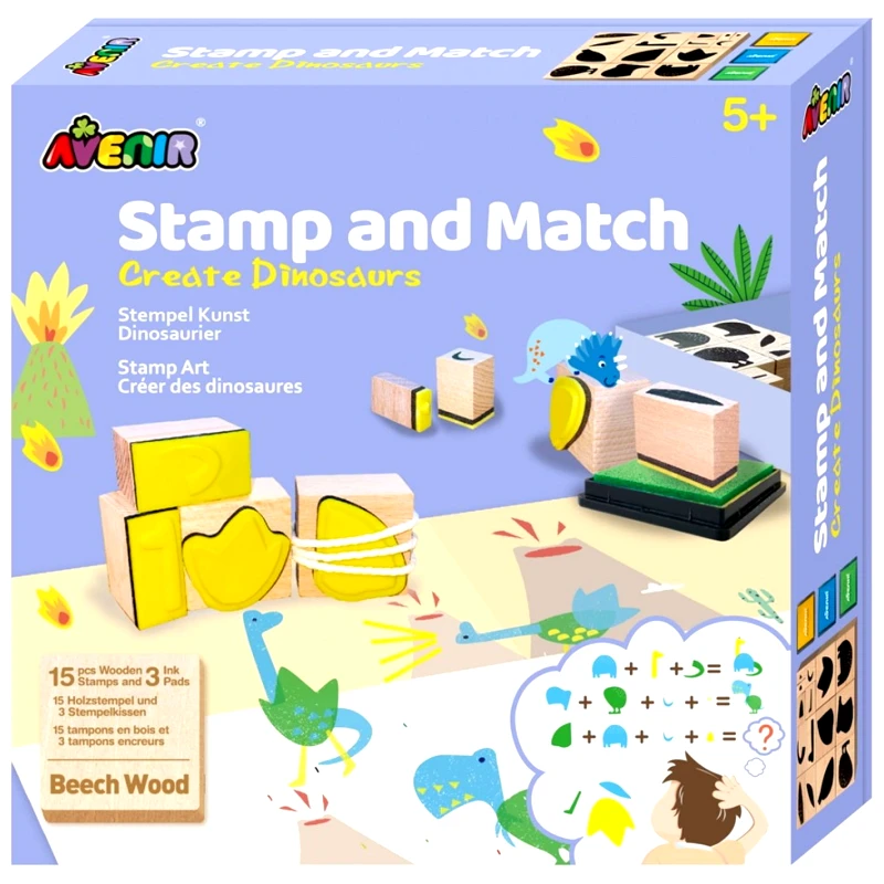 Avenir Avenir Stamp and Match Κωδ 60738 Παιδικό Παιχνίδι 1 Τεμάχιο - Create Dinosaurs
