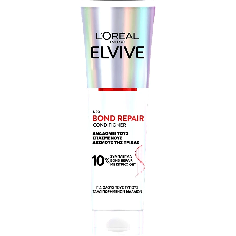 Loreal Paris L'oreal Paris Elvive Bond Repair Conditioner Μαλακτική Κρέμα που Αναδομεί τους Σπασμένους Δεσμούς της Τρίχας 150ml