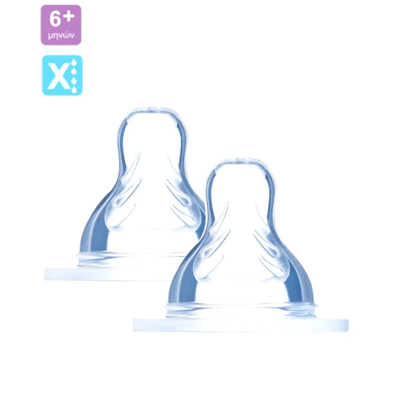 Mam Mam Teat Skin Soft Θηλή Σιλικόνης για Πολύ Μεγάλη Ροή Μέγεθος X Κωδ 415S από 6+ Μηνών 2 Τεμάχια