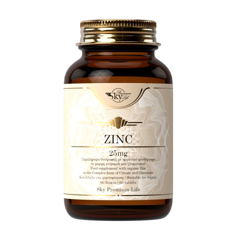 Sky Premium Life Sky Premium Life Zinc 25mg Συμπλήρωμα Διατροφής με Οργανικό Ψευδάργυρο για Ενίσχυση του Ανοσοποιητικού 60tabs