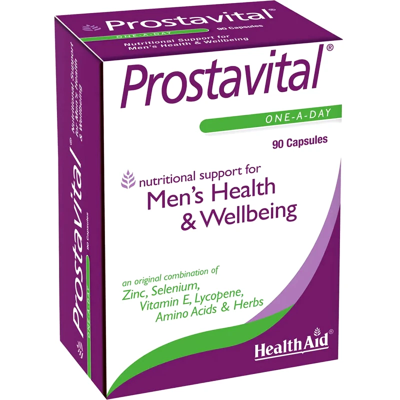 Health Aid Health Aid Prostavital Συμπλήρωμα Διατροφής με Βιταμίνες, Μέταλλα & Φυτικά Εκχυλίσματα για την Καλή Υγεία του Προστάτη & του Ανδρικού Αναπαραγωγικού Συστήματος με Αντιοξειδωτικές Ιδιότητες 90caps