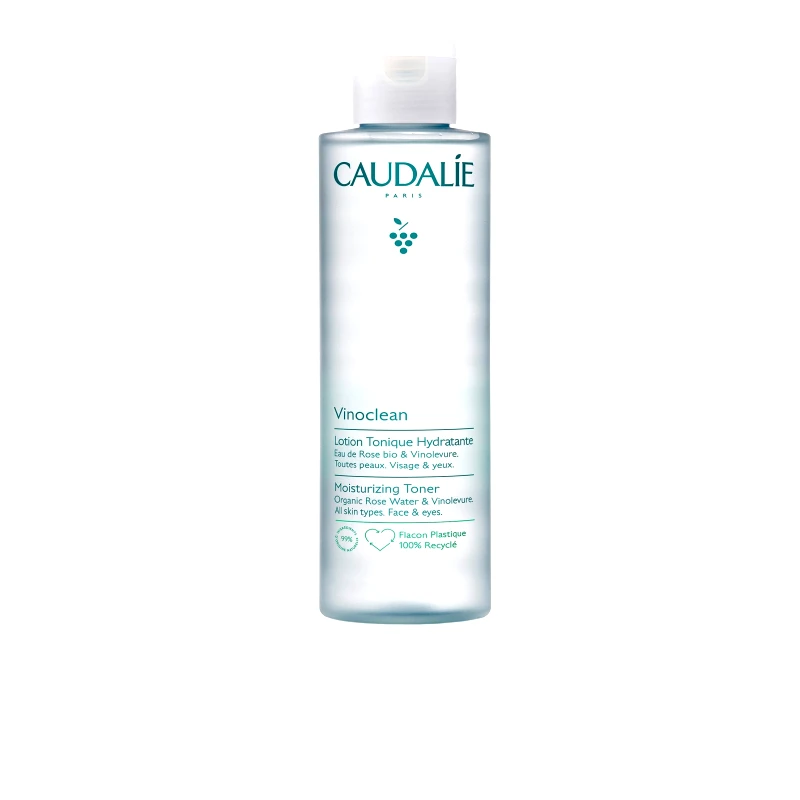 Caudalie Caudalie Vinoclean Moisturizing Toner Ενυδατική Lotion Καθαρισμού για Πρόσωπο & Μάτια με Βιολογικό Ροδόνερο Travel Size 100ml