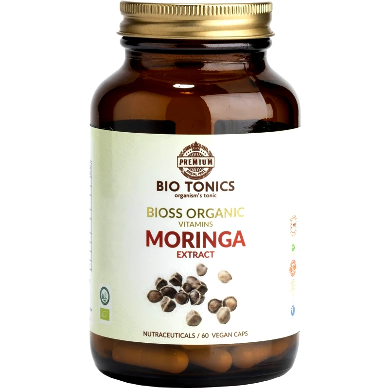 Bio Tonics Bio Tonics Bioss Organic Moringa Extract 300mg Συμπλήρωμα Διατροφής Βιολογικού Εκχυλίσματος του Βοτάνου Moringa Πλούσιο σε Βιταμίνες & Αμινοξέα με Ισχυρές Αντιοξειδωτικές & Αντιφλεγμονώδεις Ιδιότητες 60caps