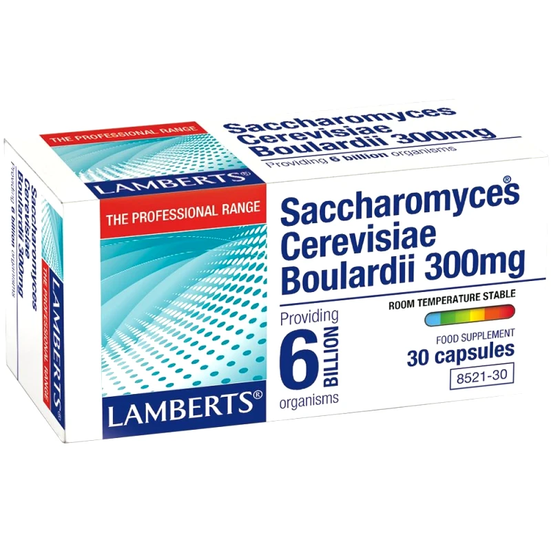 Lamberts Lamberts Saccharomyces Boulardii Συμπλήρωμα Διατροφής Προβιοτικού Μύκητα Μπουλάρντι για Αποκατάσταση Εντερικής Χλωρίδας Έναντι Βλαβερών Βακτηρίων & Διατήρηση Υγείας του Γαστρεντερικού 300mg, 30tabs