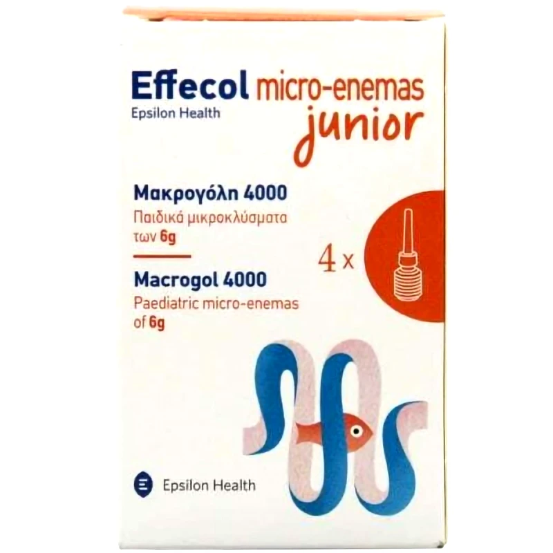 EPSILON HEALTH Effecol Micro-Enemas Junior Macrogol 4000 Μικροκλύσματα για Παιδιά 4x6g