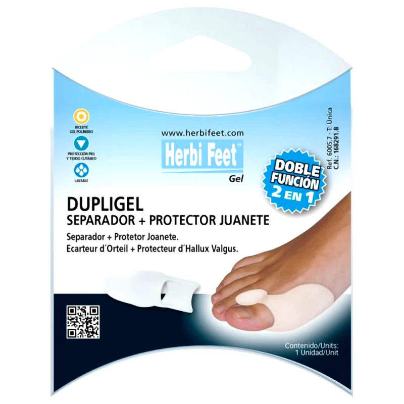 Herbi Feet Herbi Feet Dupligel Toe Speader & Bunion Protector Διαχωριστικό Δακτύλων & Προστατευτικό για το Κότσι One Size 1 Τεμάχιο