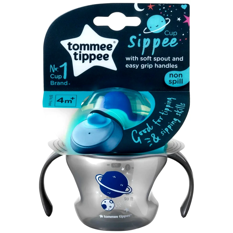 Tommee Tippee Tommee Tippee Sippee Cup 4m+ Κωδ 447151 Εκπαιδευτικό Κύπελλο με Στόμιο & Λαβές Γκρι 150ml