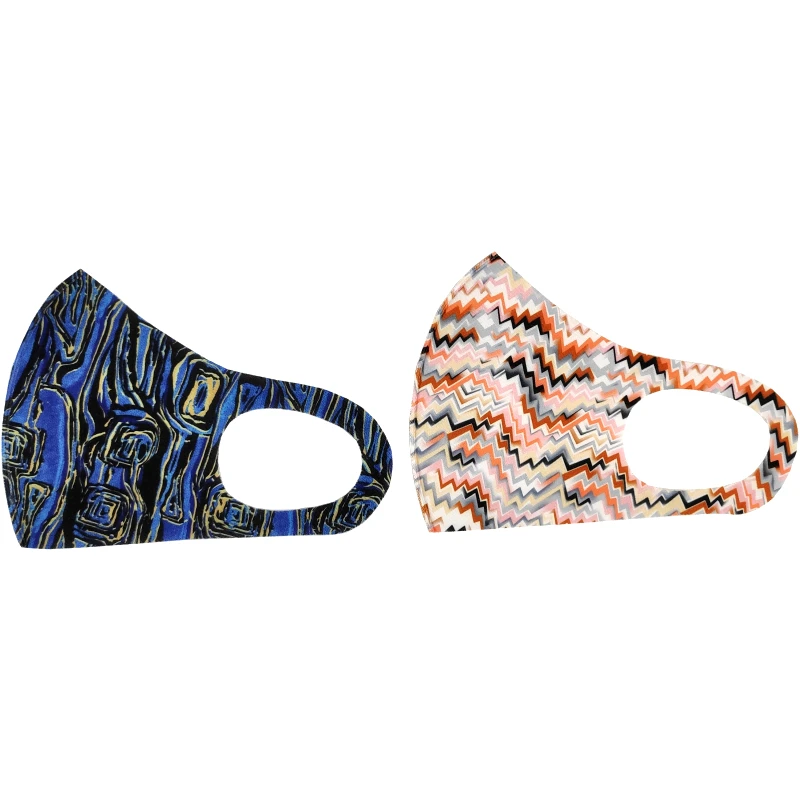 TiLi TiLi Fashion Face Mask Μάσκα Ενηλίκων Πολλαπλών Χρήσεων Μπλε - Ροζ Εμπριμέ Σχέδιο 2 Τεμάχια