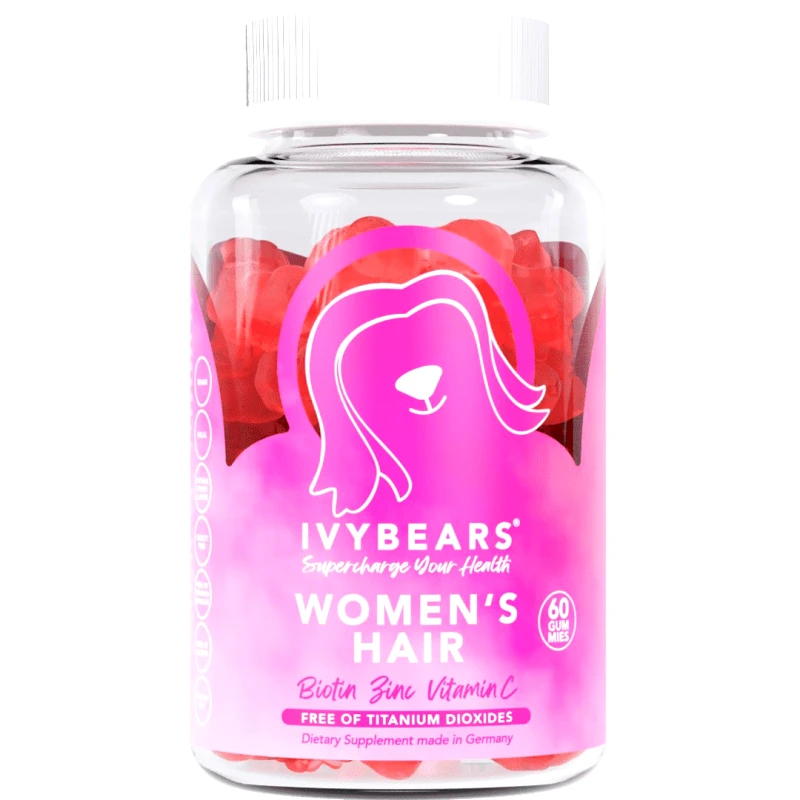 IvyBears IvyBears Women's Hair Συμπλήρωμα Διατροφής Φόρμουλας Βιταμινών & Μετάλλων για Λαμπερά, Δυνατά Γεμάτα Ζωντάνια Μαλλιά σε Γυναίκες με Φυσική Γεύση 60 Ζελεδάκια