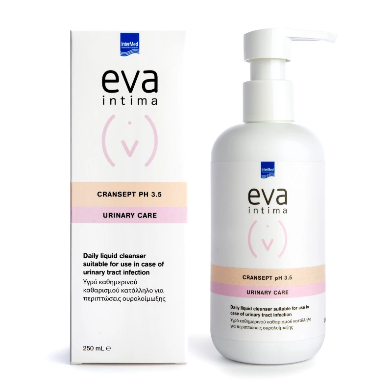 Eva Eva Intima Cransept PH3.5 Urinary Care Υγρό Καθημερινού Καθαρισμού της Ευαίσθητης Περιοχής Κατάλληλο για Ουρολοίμωξης 250ml