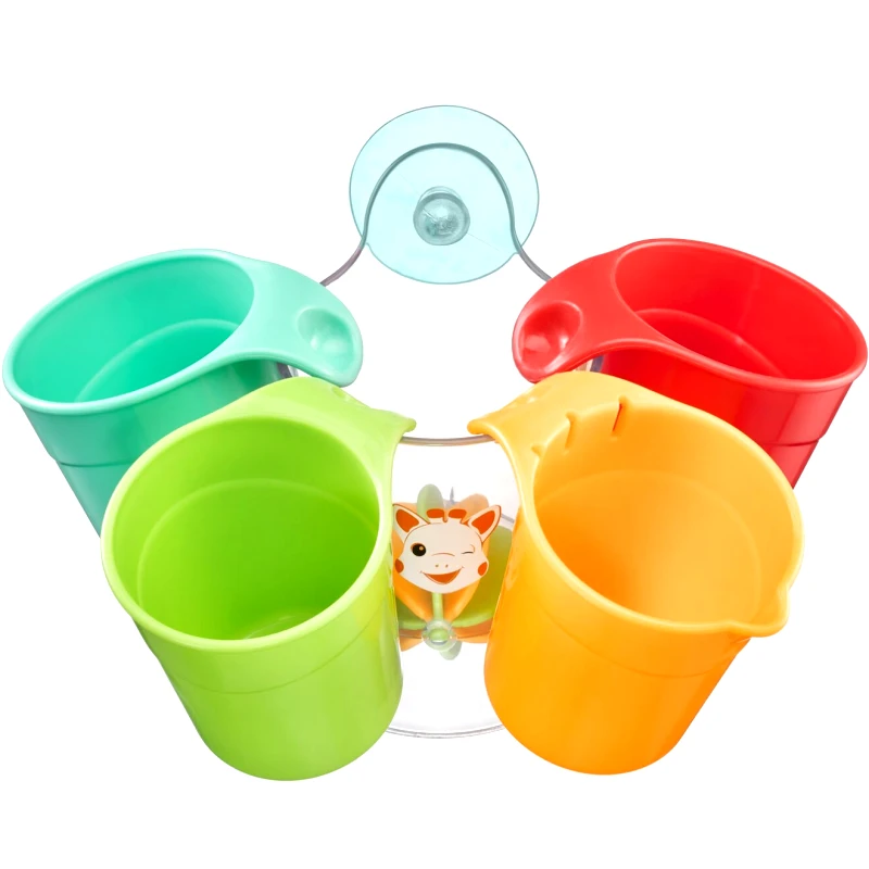 Sophie La Girafe Sophie La Girafe Funny Bath Cups 10m+ Εκπαιδευτικό Παιχνίδι Μπάνιου με Πολύχρωμα Κυπελάκια 1 Τεμάχιο, Κωδ S523524