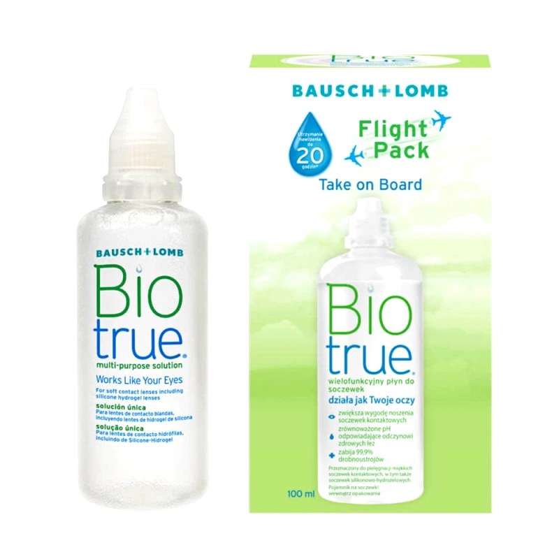 Bausch & Lomb Bausch & Lomb Biotrue Flight Pack Διάλυμα Φακών Επαφής Πολλαπλών Χρήσεων σε Πρακτική Συσκευασία Κατάλληλη για τα Ταξίδια σας 100ml