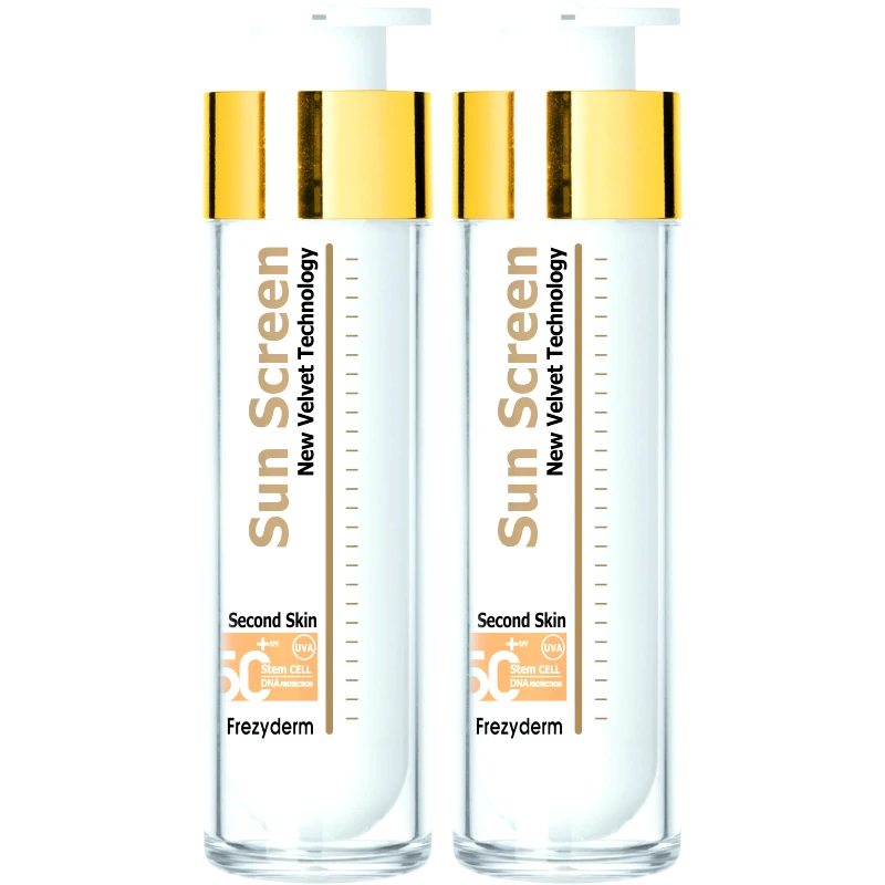Frezyderm Σετ Frezyderm Sun Screen Velvet Face Cream Spf50+, 2x50ml,Διάφανη Αντηλιακή Προσώπου Βελούδινης Υφής, Πολύ Υψηλής Προστασίας