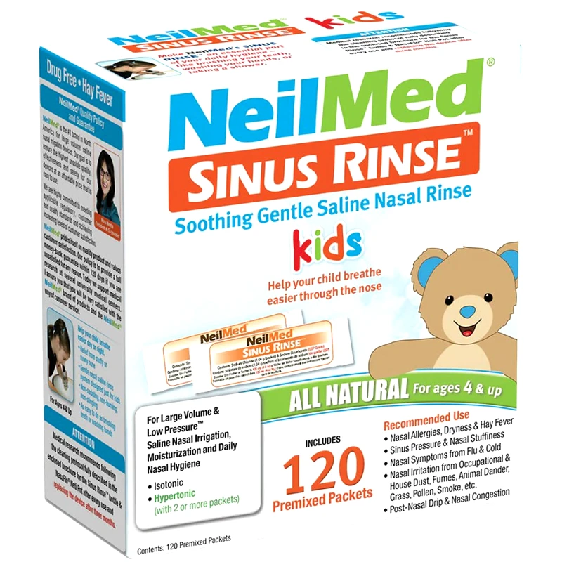 NeilMed NeilMed Sinus Rinse for Kids All Natural Ανταλλακτικά για Παιδικό Σύστημα Ρινικών Πλύσεων 4+ Years 120 Φακελίσκοι