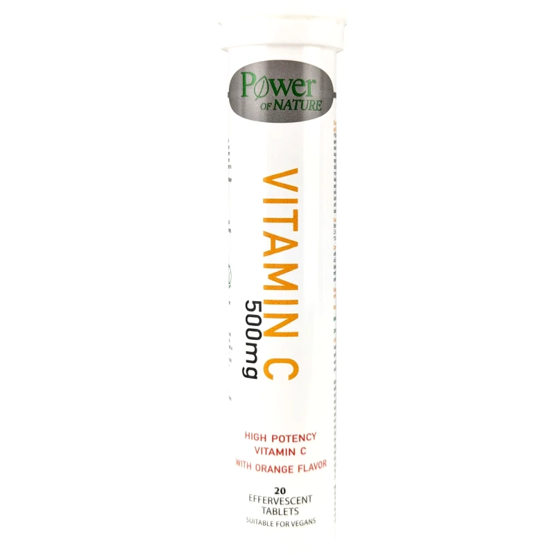 Power Health Power Health High Potency Vitamin C 500mg Συμπλήρωμα Διατροφής με Βιταμίνη C Υψηλής Ισχύος για Ενίσχυση του Ανοσοποιητικού με Γεύση Πορτοκάλι 20 Effer.tabs