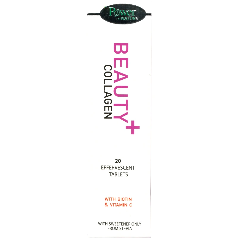 Power Health Power Health Beauty Plus Collagen with Biotin & Vitamin C Συμπλήρωμα Διατροφής με Πεπτίδια Κολλαγόνου, Βιοτίνη & Βιταμίνη C για την Καλή Υγεία Μαλλιών, Νυχιών & Δέρματος με Αντιοξειδωτικές Ιδιότητες με Γεύση Φράουλα 20 Effer.tabs