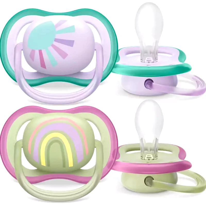 Philips Avent Philips Avent Ultra Air Silicone Soother 0-6m Λιλά - Χακί Ορθοδοντική Πιπίλα Σιλικόνης με Μεγάλες Οπές για να Αναπνέει το Δέρμα του Μωρού 2 Τεμάχια, Κωδ SCF085/59