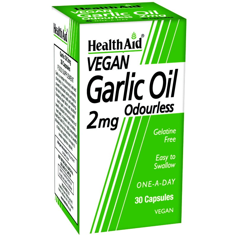 Health Aid Health Aid Garlic Oil Odourless 2mg 30Caps,Συμπλήρωμα Διατροφής Έλαιο Σκόρδου σε Άοσμη Κάψουλα