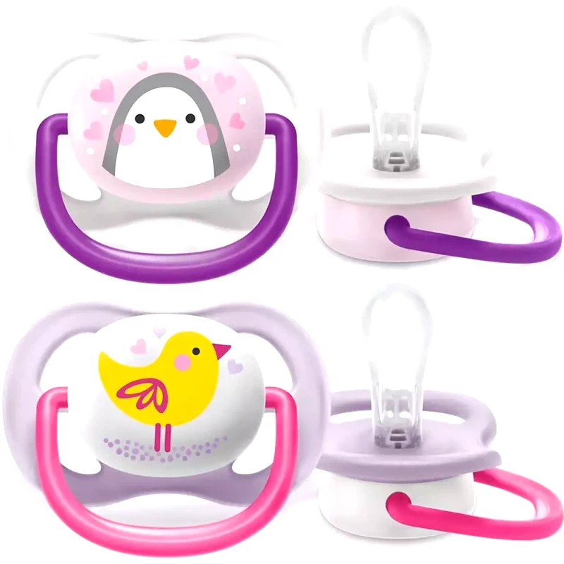Philips Avent Philips Avent Ultra Air Silicone Soother 0-6m Άσπρο - Λιλά Ορθοδοντική Πιπίλα Σιλικόνης με Μεγάλες Οπές για να Αναπνέει το Δέρμα του Μωρού 2 Τεμάχια, Κωδ SCF080/11