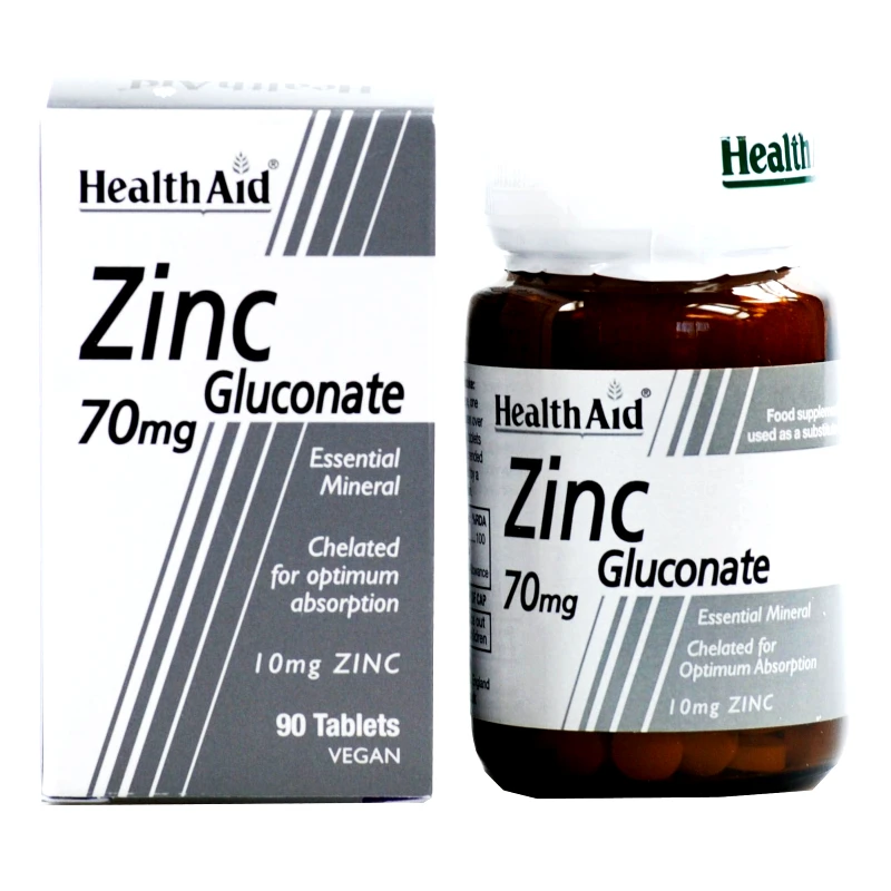 Health Aid Health Aid Zinc Gluconate Ψευδάργυρος Γλυκονικός 70mg 90vegtabs