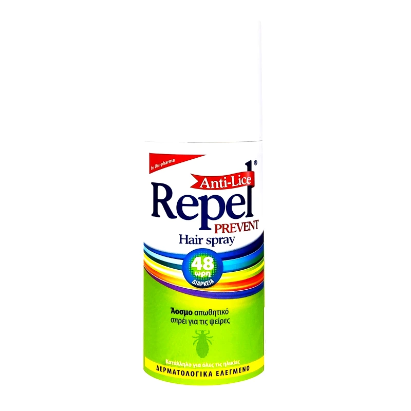 Uni-Pharma Uni-Pharma Repel Anti-Lice Prevent Hair Spray Μαλλιών για Πρόληψη από τον Αποικισμό των Ψειρών 150ml