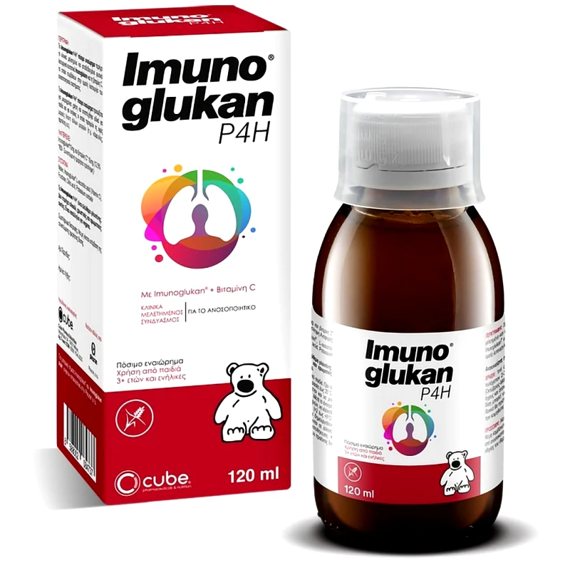Imunoglukan Imunoglukan P4H Oral Suspension with IMG & Vitamin C Παιδικό Συμπλήρωμα Διατροφής σε Σιρόπι με Βιταμίνη C για την Ενίσχυση του Ανοσοποιητικού 120ml
