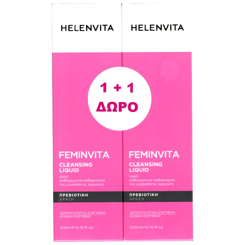 ΦΑΡΜΕΞ Helenvita Promo Feminvita Cleansing Liquid Υγρό για τον Καθημερινό Καθαρισμό της Γυναικείας Ευαίσθητης Περιοχής 400ml (2x200ml)